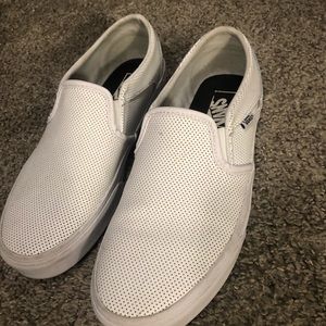 White slip-on vans